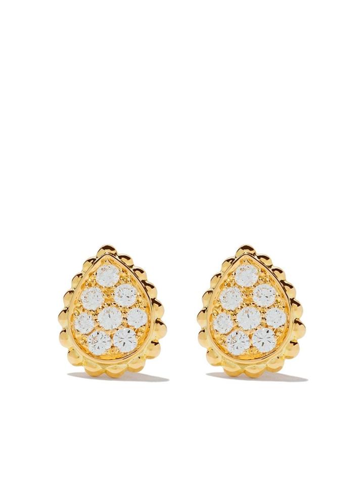 Boucheron 18kt Yellow Gold Serpent Bohème Diamonds Xs Teardrop Stud
