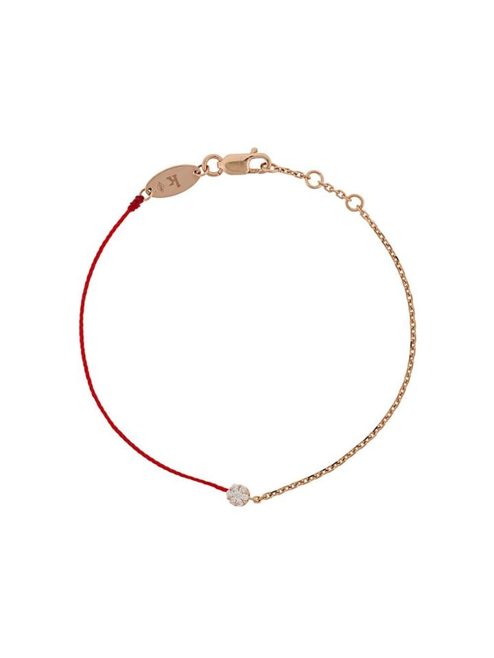 Redline Diamond And 18kt Rose Gold String And Chain Bracelet