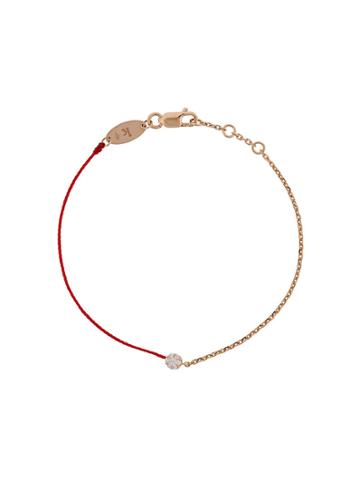 Redline Diamond And 18kt Rose Gold String And Chain Bracelet