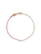 Redline Diamond And 18kt Rose Gold String And Chain Bracelet