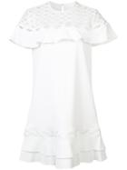 Jonathan Simkhai - Rope Applique Ruffle Dress - Women - Polyester/spandex/elastane/acetate/viscose - 0, Women's, White, Polyester/spandex/elastane/acetate/viscose