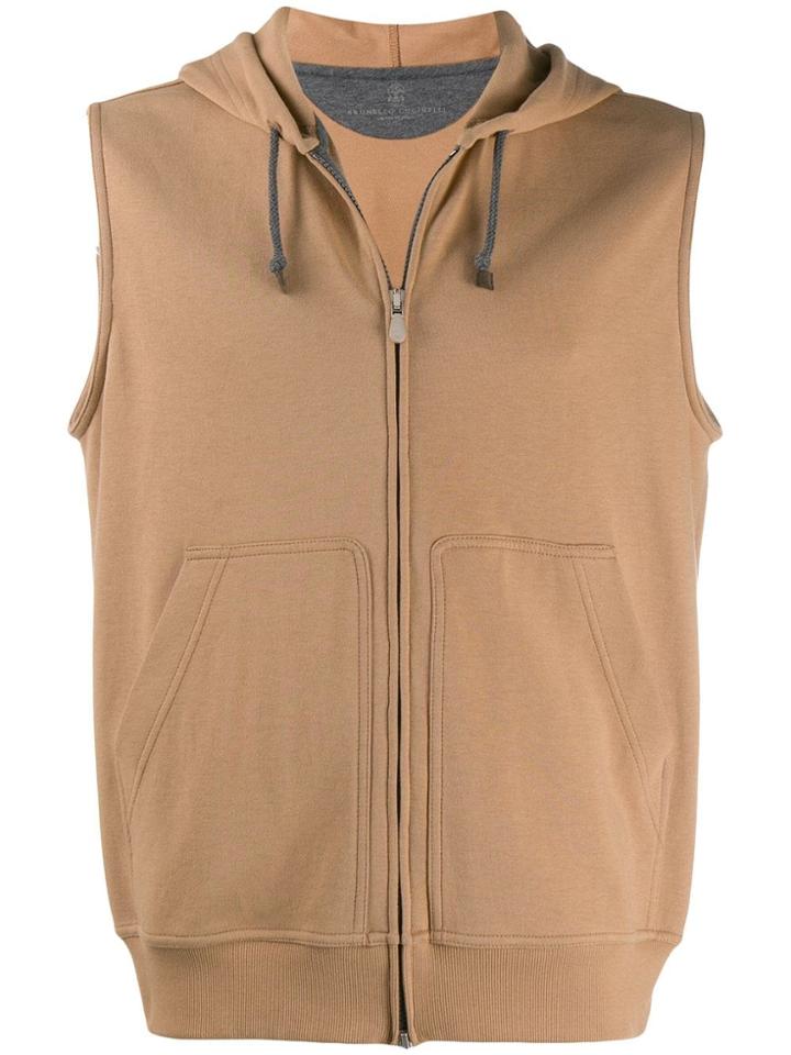 Brunello Cucinelli Drawstring Zipped Gilet - Neutrals