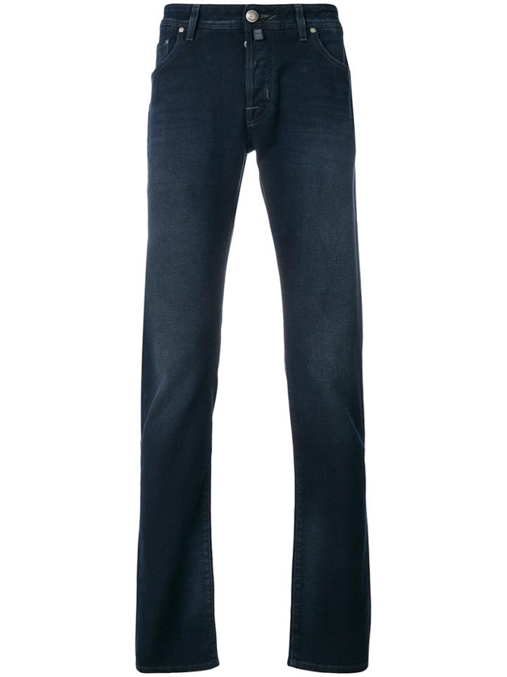 Jacob Cohen Stonewashed Regular Trousers - Blue