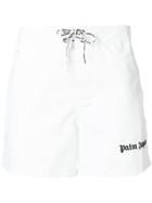 Palm Angels Back Stripe Swim Shorts - White