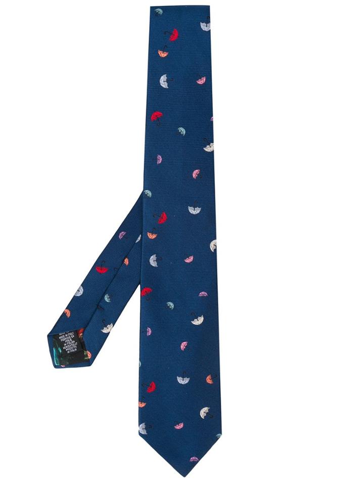 Paul Smith Umbrella Pattern Tie - Blue