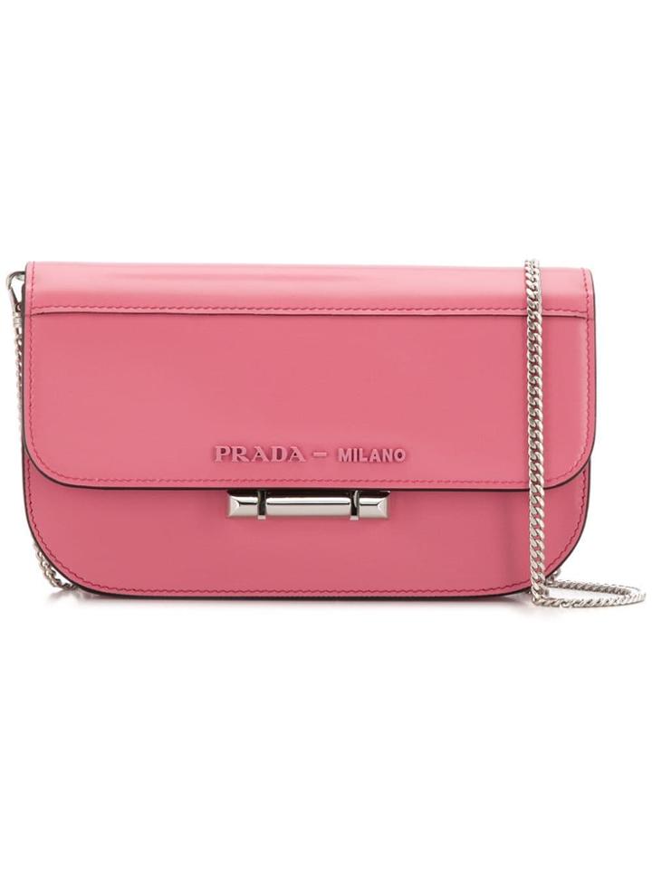 Prada Foldover Top Crossbody Bag - Pink