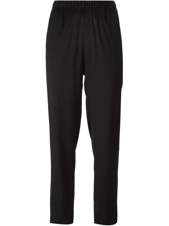 T By Alexander Wang Loose Fit Trousers, Women's, Size: 4, Black, Silk/spandex/elastane
