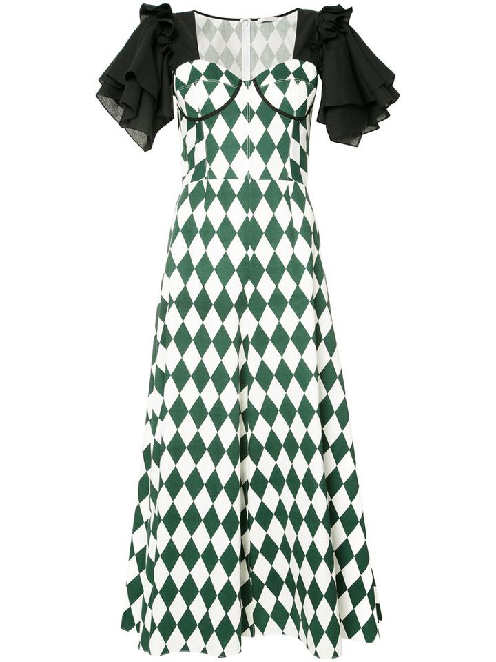 Tome - Harlequin Print Dress - Women - Cotton - 4, Green, Cotton