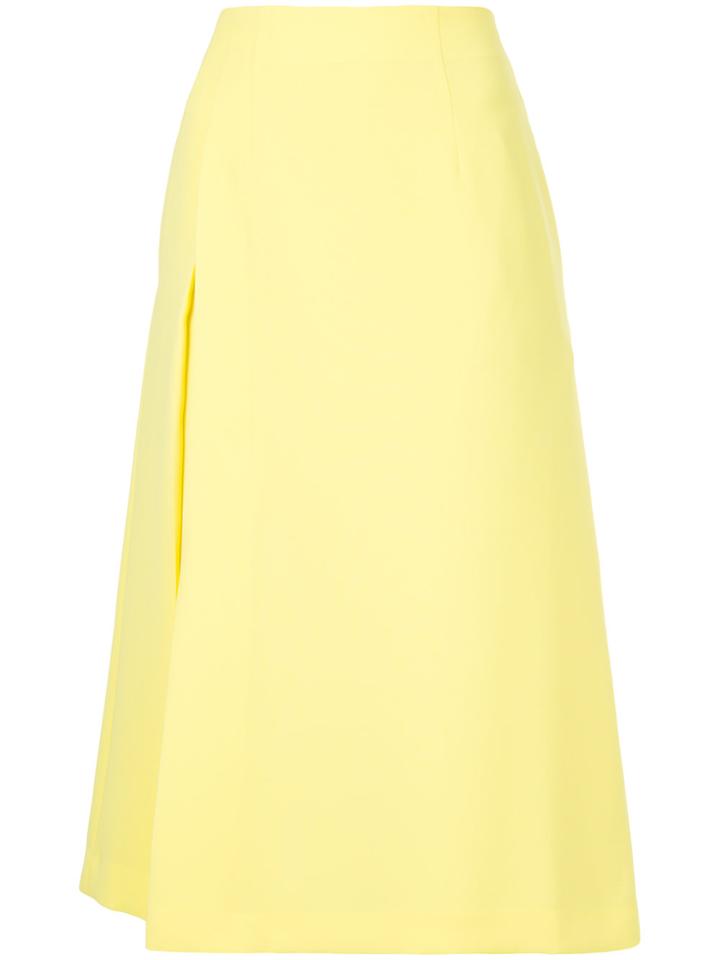 Le Ciel Bleu Side Pleat A-line Skirt - Yellow & Orange