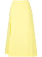 Le Ciel Bleu Side Pleat A-line Skirt - Yellow & Orange
