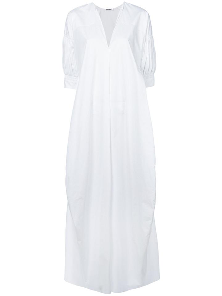 Jil Sander Flared Maxi Dress - White