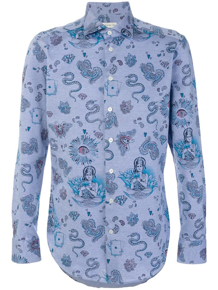 Etro Paisley Mixed Print Shirt - Blue