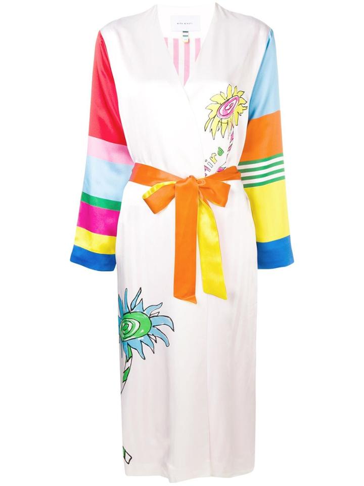 Mira Mikati Flower Printed Coat - White