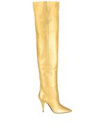 Saint Laurent Kiki Over The Knee Boots - Gold