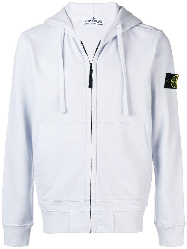 Stone Island Hooded Zipped Jacket - Blue