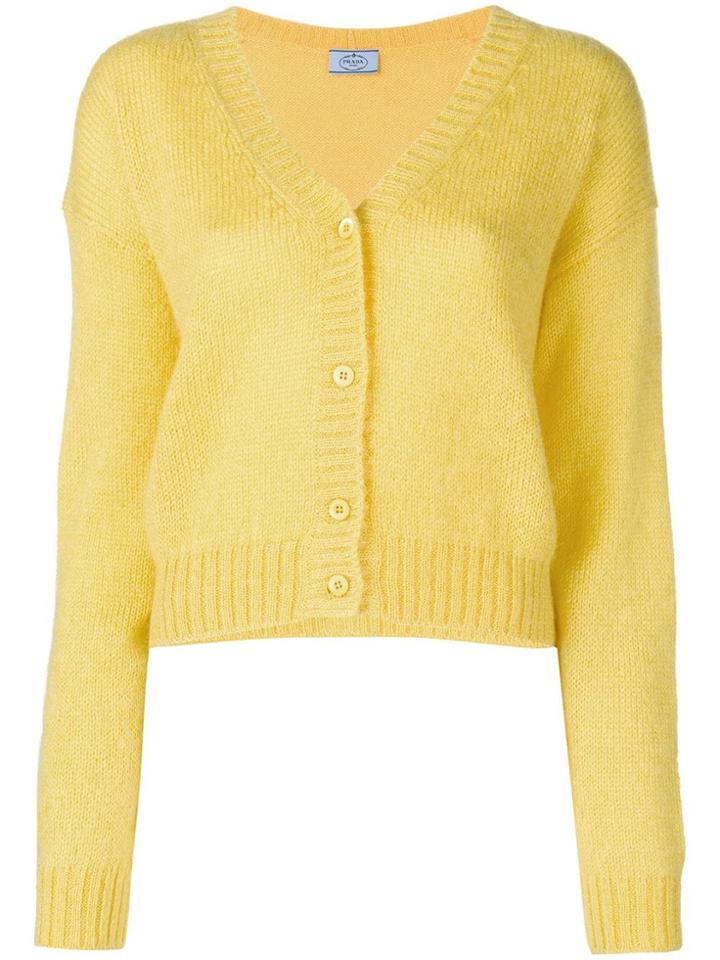 Prada V-neck Cardigan - Yellow & Orange