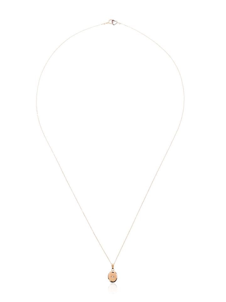 Sasha Samuel Crescent Moon And Star Locket Necklace - Metallic