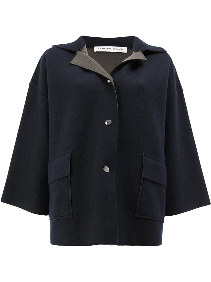 Lamberto Losani Cropped Sleeve Coat - Blue