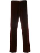 Cobra S.c. Velour Straight Leg Trousers - Red