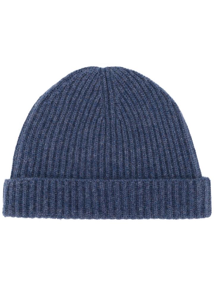 N.peal Ribbed Beanie, Women's, Blue, Cashmere