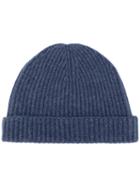 N.peal Ribbed Beanie, Women's, Blue, Cashmere