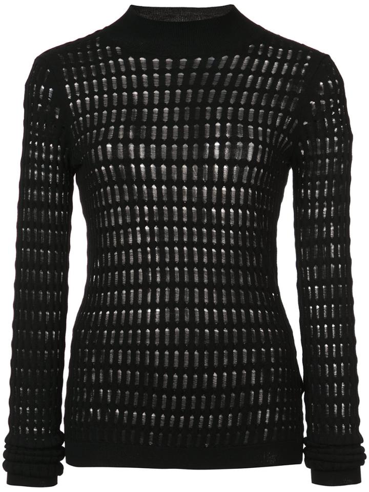 T By Alexander Wang Long Sleeved Ribbed Top - Black