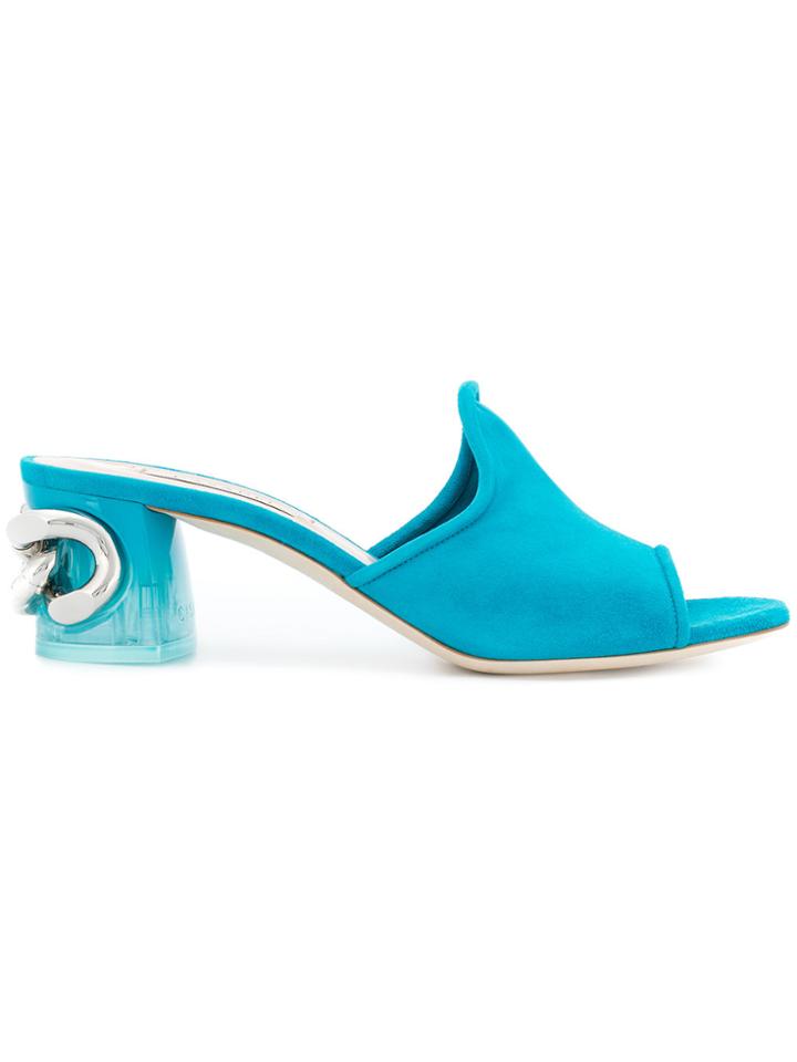 Casadei Maxi Chain Mules - Blue