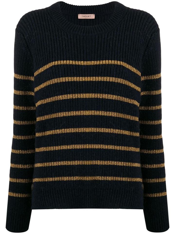 Twin-set Striped Pattern Sweater - Blue