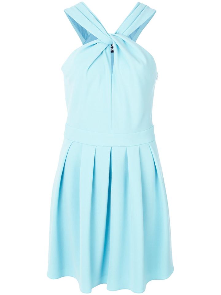 Boutique Moschino Cross Neck Skater Dress - Blue