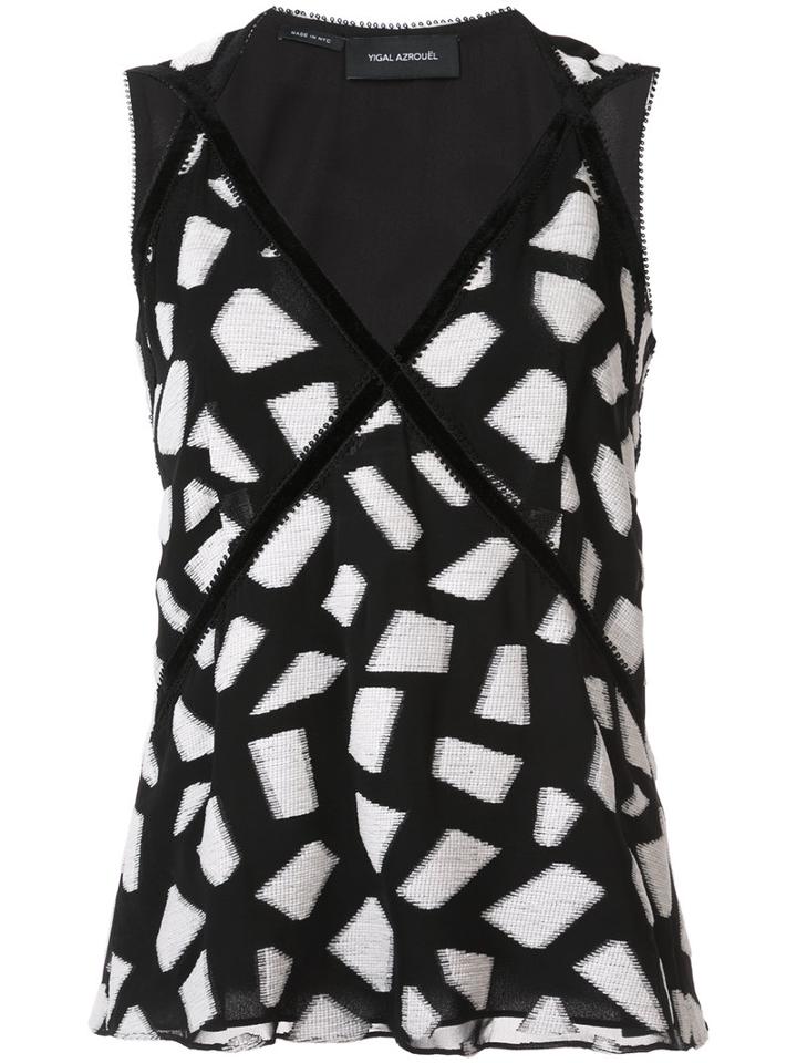 Yigal Azrouel - Geometric Pattern Tank - Women - Polyester/viscose - 2, Black, Polyester/viscose
