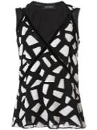 Yigal Azrouel - Geometric Pattern Tank - Women - Polyester/viscose - 2, Black, Polyester/viscose