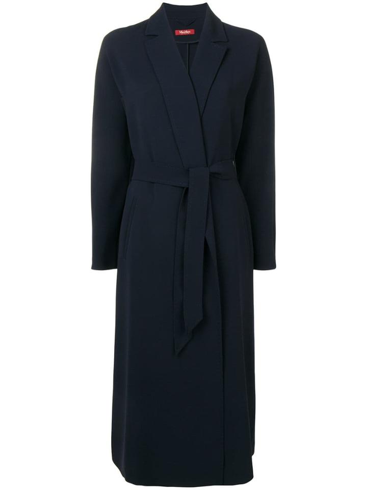 Max Mara Long Trench Coat - Blue