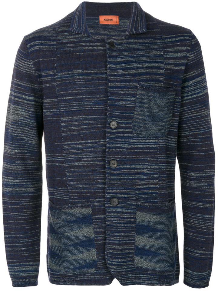 Missoni Striped Knitted Jacket - Blue