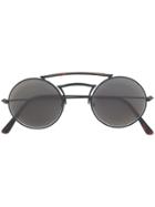 L.g.r Round Double Nose Bridge Sunglasses - Black