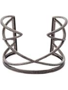 Joëlle Jewellery Geometric Diamond Cuff, Women's, Black