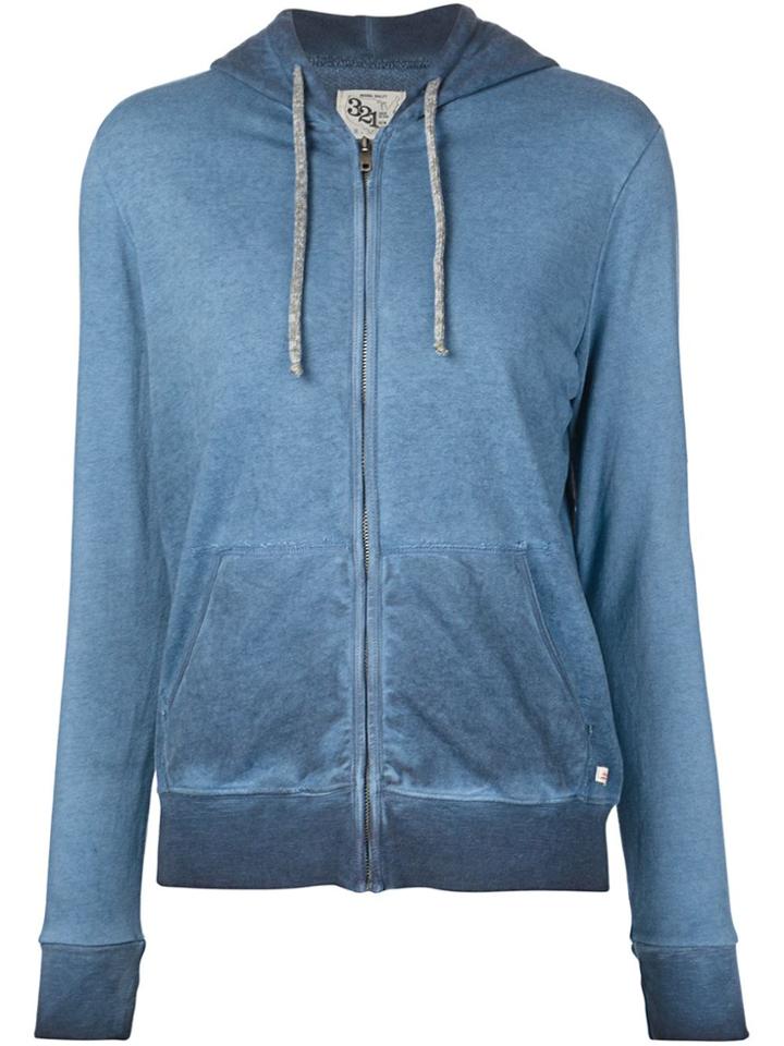 321 Washed Effect Hoodie - Blue