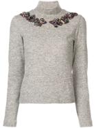 Patbo Embellished Turtleneck Sweater - Brown