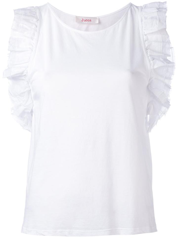 Jucca - Ruffled Details Tank Top - Women - Cotton - 42, White, Cotton