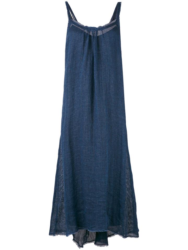 Forte Forte Long Frayed Dress, Women's, Size: 0, Blue, Linen/flax/cupro