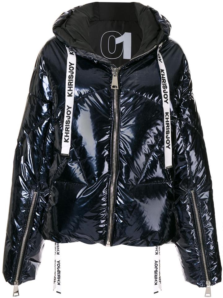 Khrisjoy Laminated Oversized Puffer Jacket - Black
