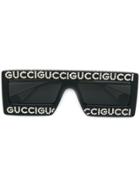 Gucci Eyewear Embellished Logo Sunglasses - Black