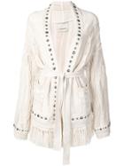 Laneus Studded Cable Knit Cardi-coat - Neutrals