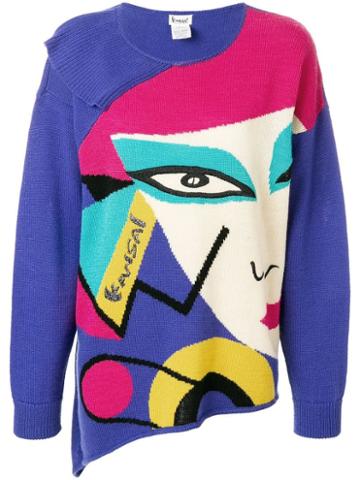Kansai Yamamoto Pre-owned Face Print Asymmetric Jumper - Multicolour