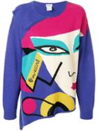 Kansai Yamamoto Pre-owned Face Print Asymmetric Jumper - Multicolour