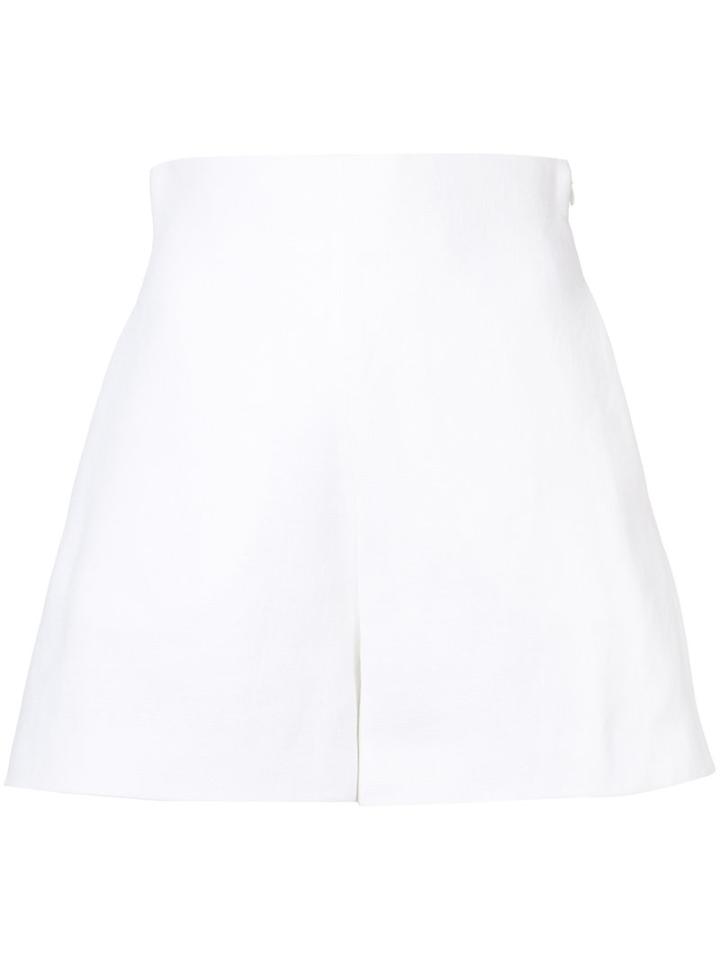 Delpozo - High Waisted Shorts - Women - Cotton/linen/flax - 36, White, Cotton/linen/flax