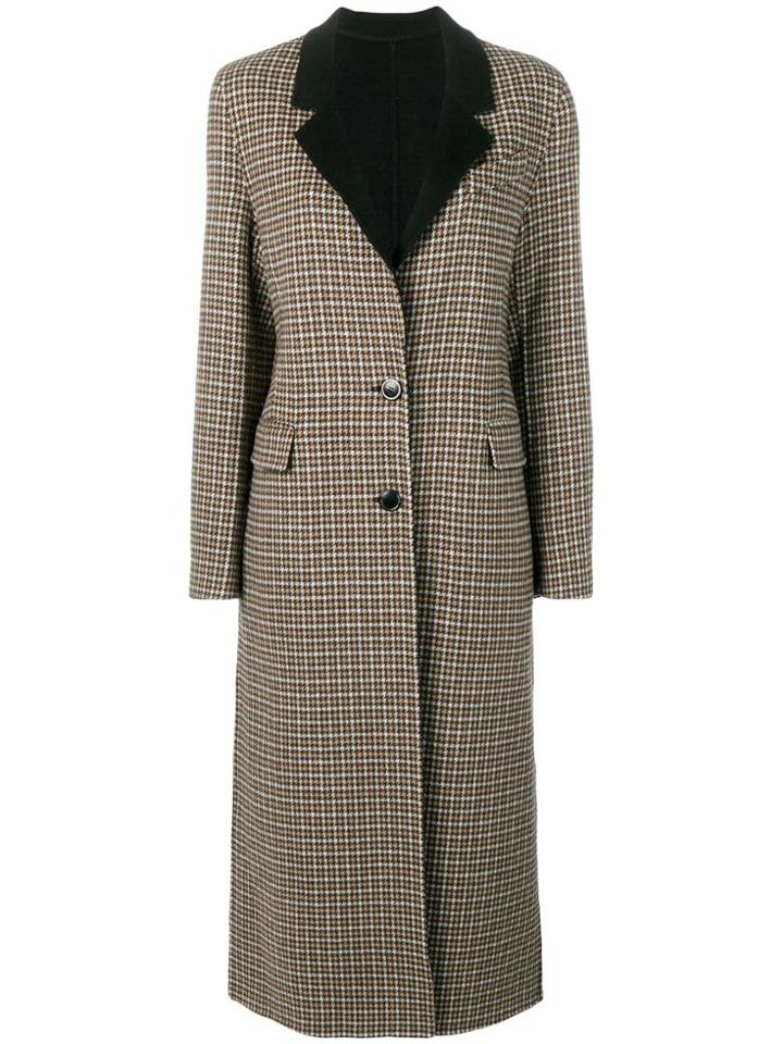 Pinko Houndstooth Single-breasted Coat - Black