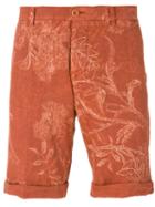 Etro - Floral Print Chino Shorts - Men - Linen/flax - 48, Yellow/orange, Linen/flax