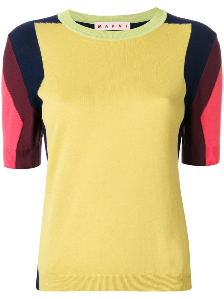 Marni Colour Blocked Sweater - Yellow & Orange