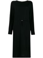 Allude Drawstring Waist Knitted Dress - Black