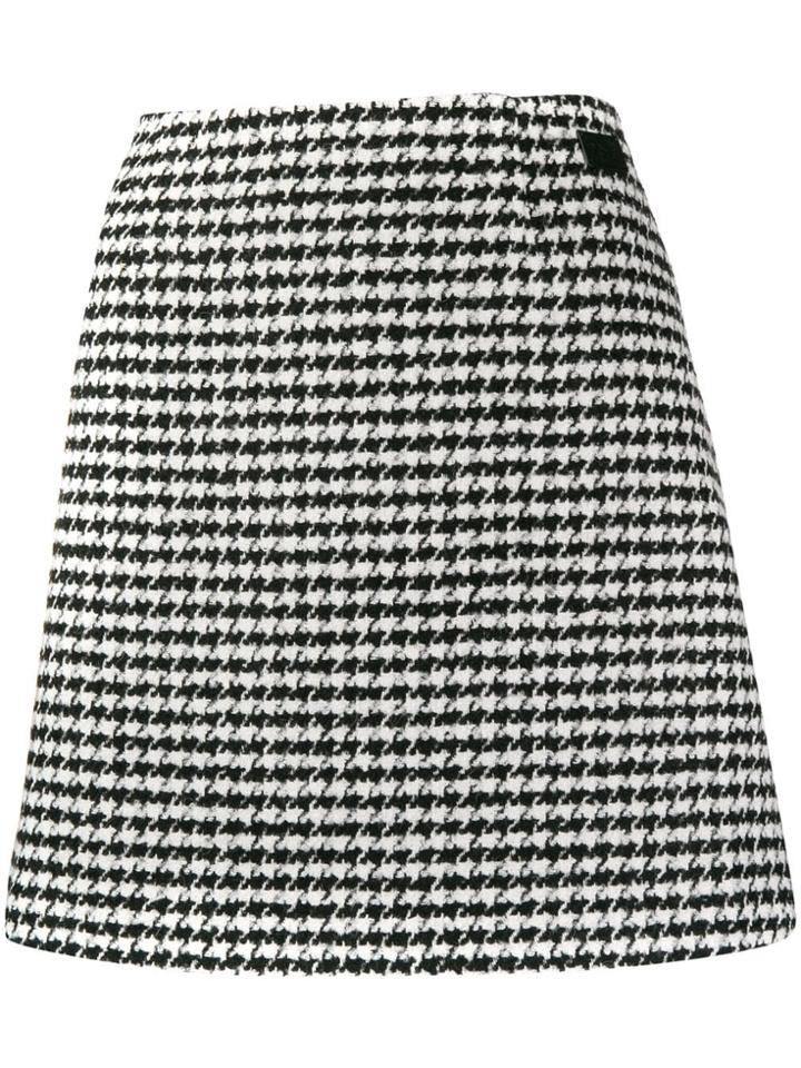 Be Blumarine Houndstooth Skirt - White